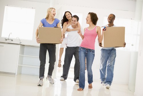 Man with van preparing for a scheduled move with packed items