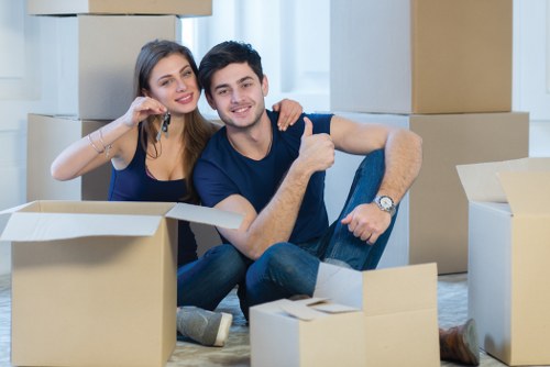 Office relocation planning in Blackfen with moving boxes and desks