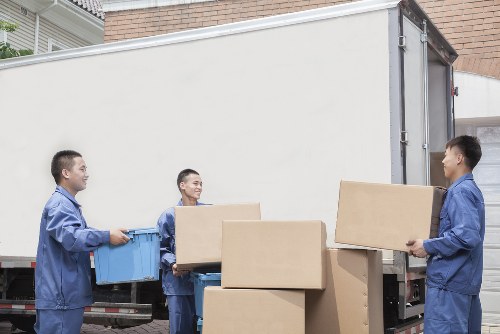 Boxes and office supplies organised for a commercial relocation