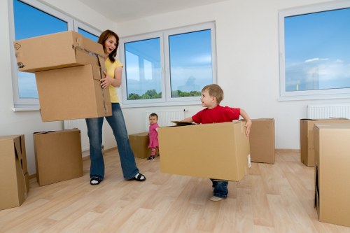 Removal van and packing boxes for a Blackfen house move
