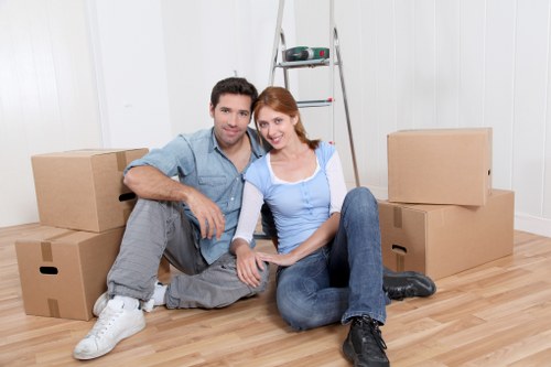 Commercial office furniture and equipment prepared for relocation