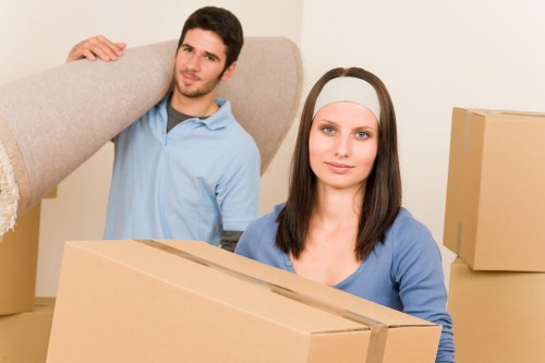 Loading furniture into a hired removal truck
